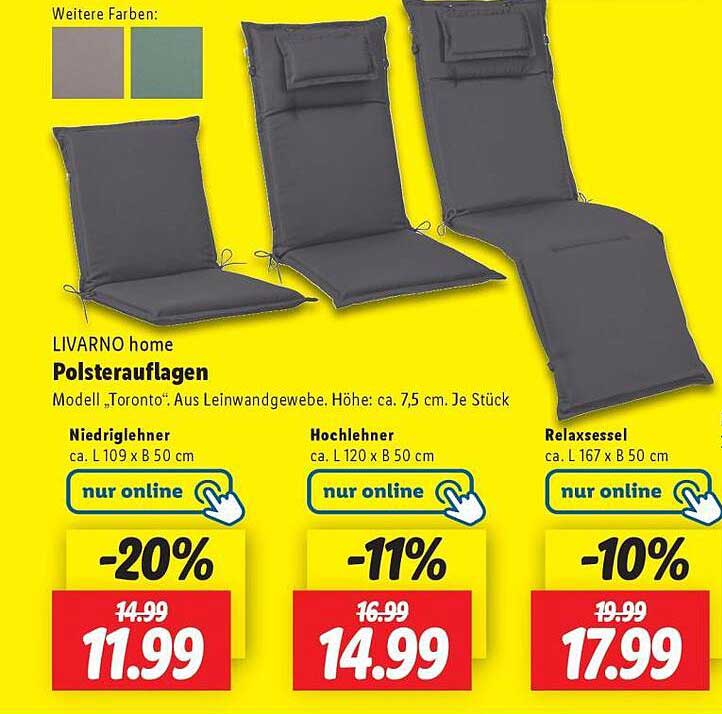LIVARNO home Polsterauflagen Modell 'Toronto'