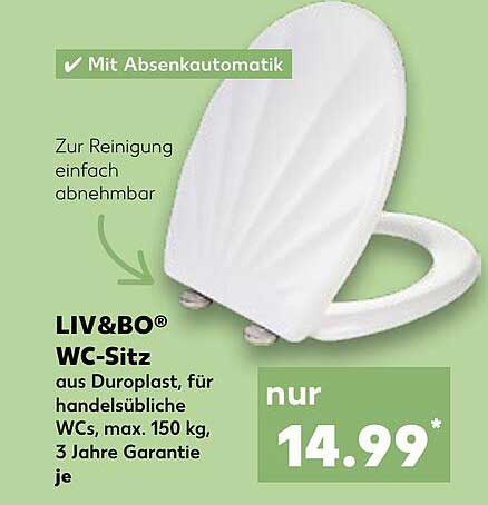 LIV&BO® WC-Sitz aus Duroplast mit Absenkautomatik