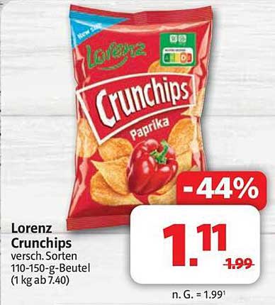 Lorenz Crunchips Paprika 110-150 g