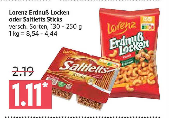 Lorenz Erdnuss Locken oder Saltletts Sticks - verschiedene Sorten