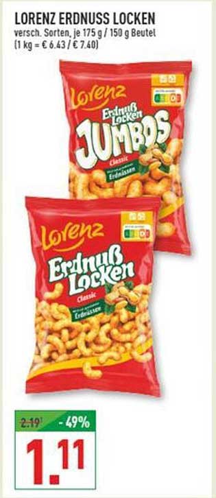 Lorenz Erdnuss Locken – Verschiedene Sorten, je 175 g