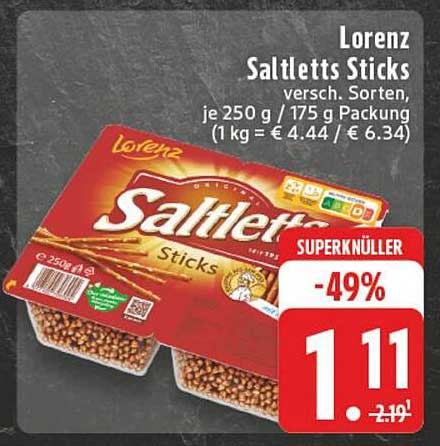 Lorenz Saltletts Sticks 250 g – Vielseitiger Snack für jeden Anlass