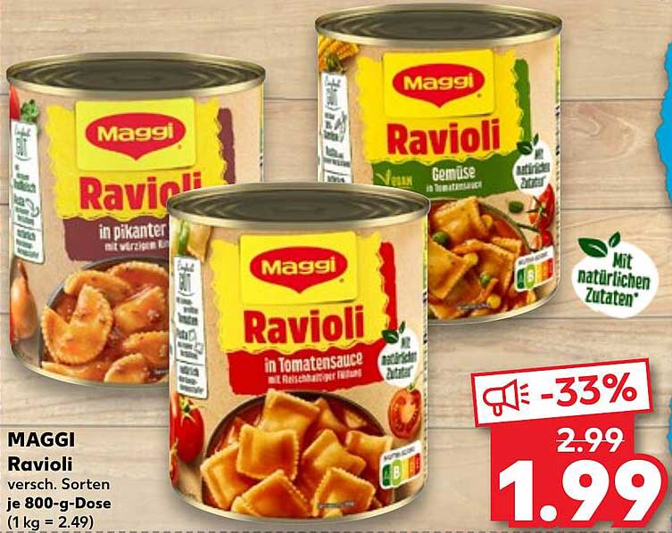 MAGGI Ravioli in verschiedenen Sorten 800-g-Dose