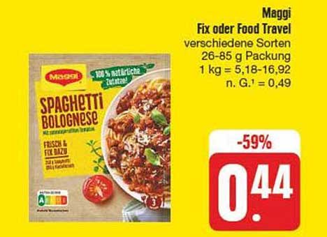 Maggi Spaghetti Bolognese Fix oder Food Travel, verschiedene Sorten, 26-85 g Packung