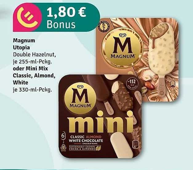 Magnum Utopia Double Hazelnut oder Mini Mix Classic, Almond, White