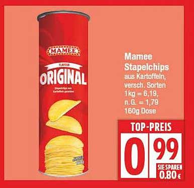 Mamee Stapelchips Original 160g Dose zum Top-Preis von 0,99 €