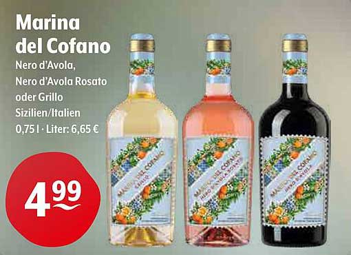 Marina del Cofano - Nero d'Avola, Nero d'Avola Rosato oder Grillo, 0,75 l