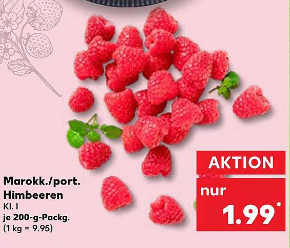 Marokk./port. Himbeeren Kl. I je 200-g-Packg.