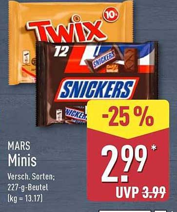 MARS Minis – Twix und Snickers 227-g-Beutel
