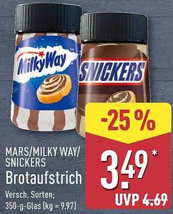MARS/MILKY WAY/SNICKERS Brotaufstrich
