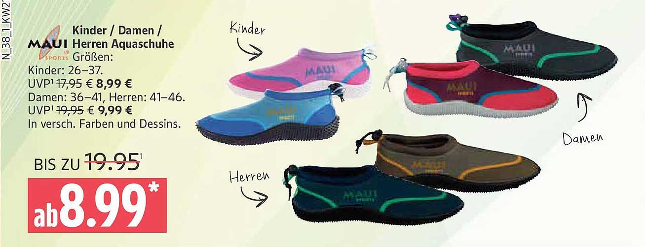 Maui Sports Kinder / Damen / Herren Aquaschuhe - ab 8,99 €