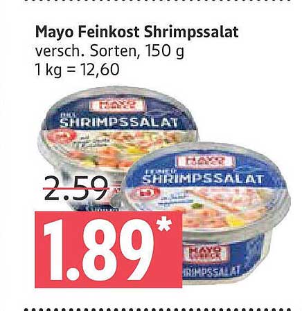 Mayo Feinkost Shrimpßsalat, verschiedene Sorten, 150 g