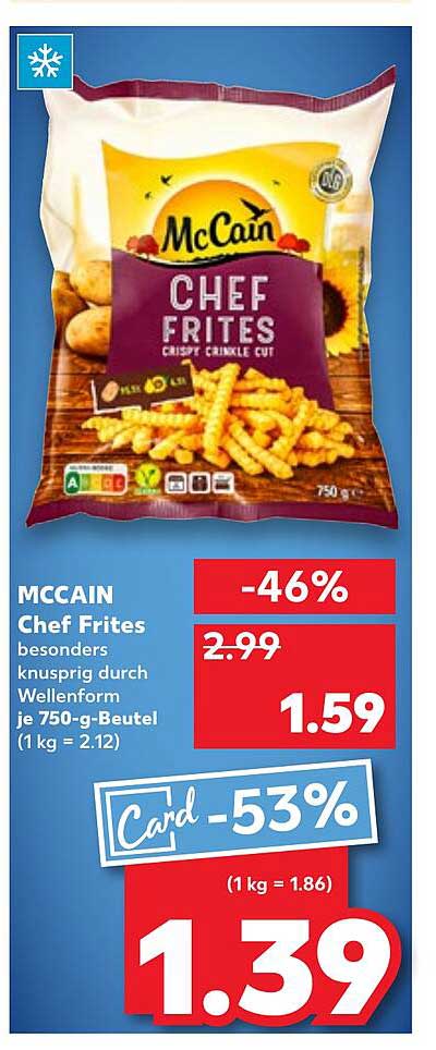 McCain Chef Frites 750 g Beutel