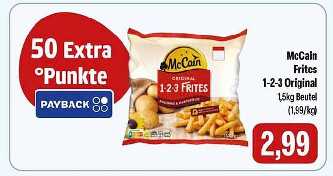 McCain Frites 1-2-3 Original 1,5kg Beutel
