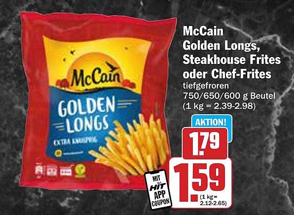 McCain Golden Longs, Steakhouse Frites oder Chef-Frites