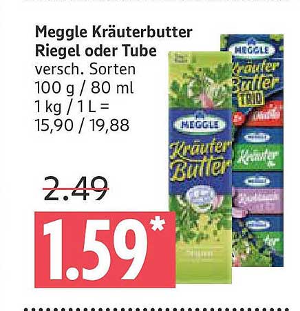 Meggle Kräuterbutter Riegel oder Tube
