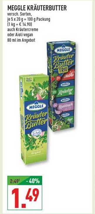 MEGGLE KRÄUTERBUTTER - Verschiedene Sorten