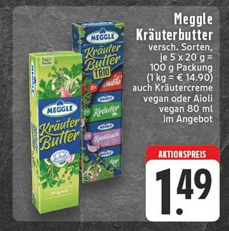 Meggle Kräuterbutter - verschiedene Sorten, je 5 x 20 g
