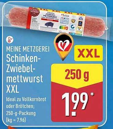 MEINE METZGERIE Schinken-Zwiebelmettwurst XXL