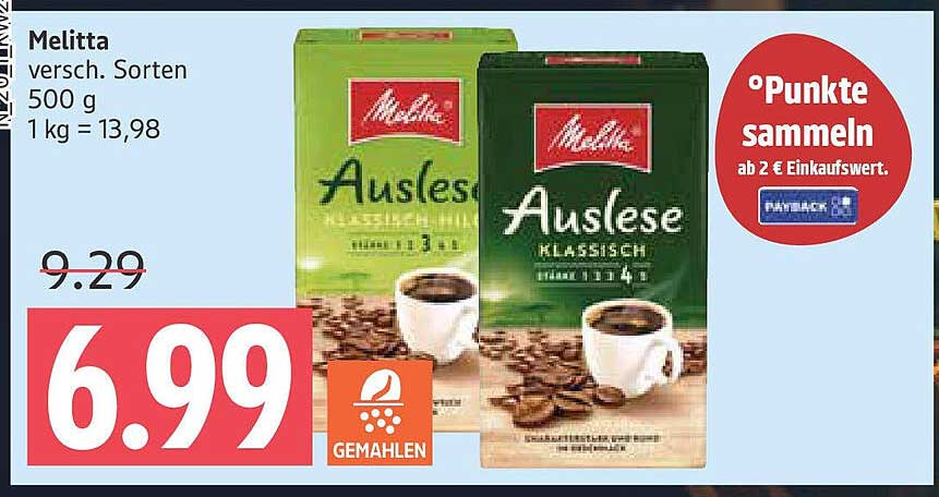 Melitta Auslese, verschiedene Sorten, 500 g