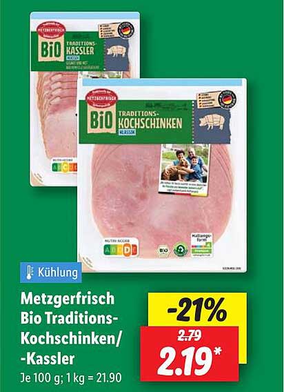 Metzgerfrisch Bio Traditions-Kochschinken/-Kassler