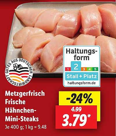 Metzgerfrisch Frische Hähnchen-Mini-Steaks