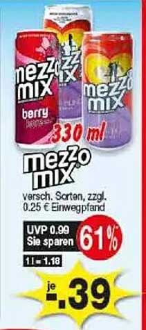 mezzo mix 330 ml - verschiedene Sorten