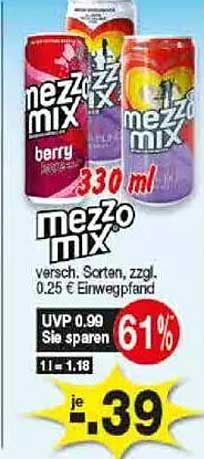 mezzomix 330 ml – Verschiedene Sorten