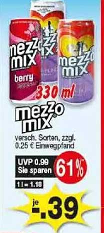 mezzomix 330 ml - vielseitiger Erfrischungsgenuss