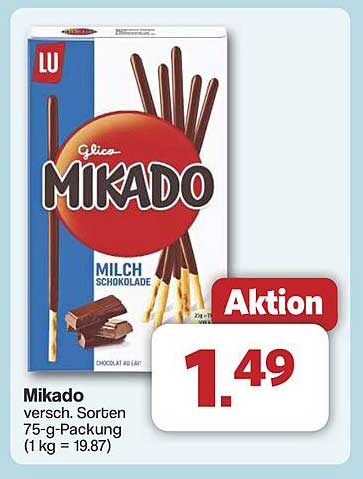 Mikado verschiedene Sorten 75-g-Packung