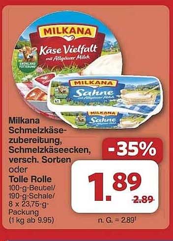 Milkana Schmelzkäse-Vielfalt mit Allgäuer Milch