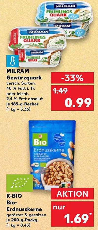 MILRAM Gewürzquark 185 g (Aktionspreis: 0,99€)