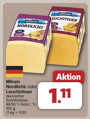 Milram Nordlicht oder Leuchtfeuer - deutscher Schnittkäse