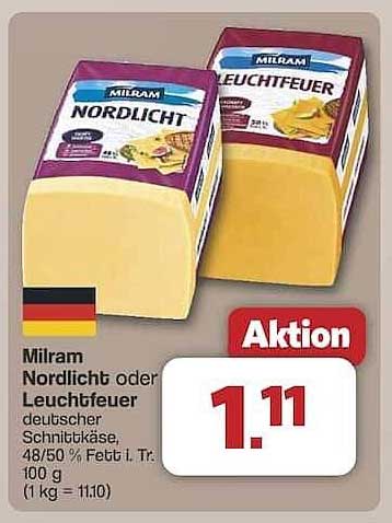 Milram Nordlicht oder Leuchtfeuer - deutscher Schnittkäse