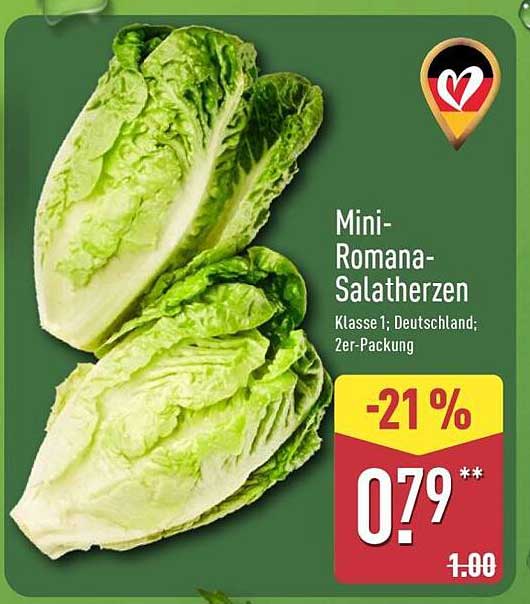 Mini-Romanasalatherzen 2er-Packung