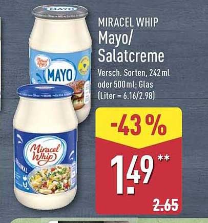 MIRACEL WHIP Mayo/Salatcreme - Verschiedene Sorten, 242 ml oder 500 ml
