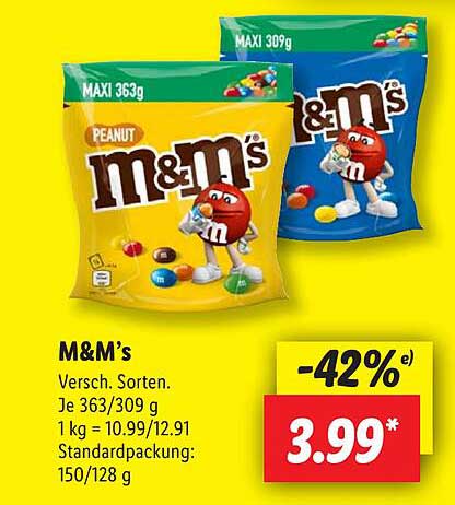 M&M's in verschiedenen Sorten – Maxi Pack