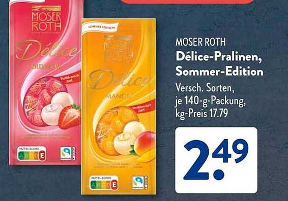 MOSER ROTH Dèlice-Pralinen, Sommer-Edition