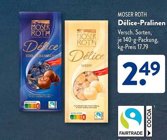 MOSER ROTH Dèlice-Pralinen - Verschiedene Sorten, je 140-g-Packung