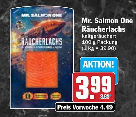Mr. Salmon One Räucherlachs - Kaltgeräuchert 100 g Packung