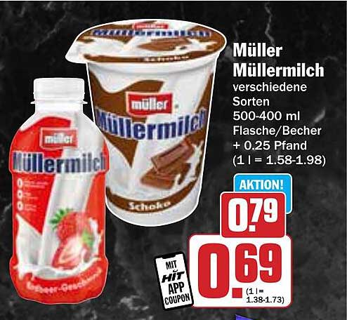 Müller Müller Milch verschiedene Sorten 500-400 ml
