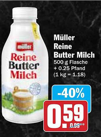 Müller Reine Butter Milch 500 g Flasche