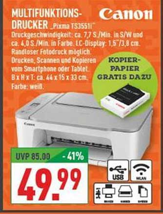 MULTIFUNKTIONS-DRUCKER Canon Pixma TS3551