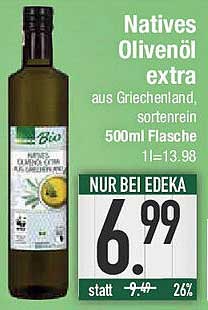 Natives Olivenöl extra aus Griechenland, sortenrein 500ml Flasche