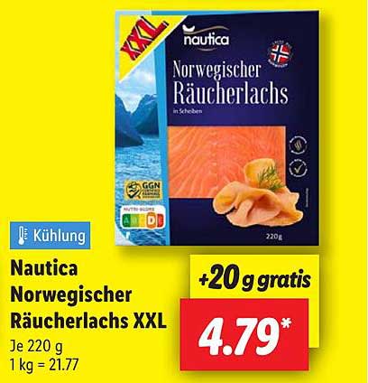 Nautica Norwegischer Räucherlachs XXL 220 g