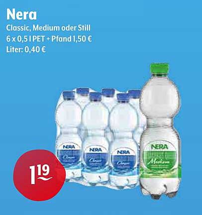 Nera Wasser Classic, Medium oder Still - 6 x 0,5 l