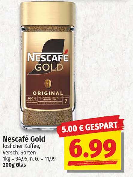 Nescafé Gold löslicher Kaffee, 200g Glas