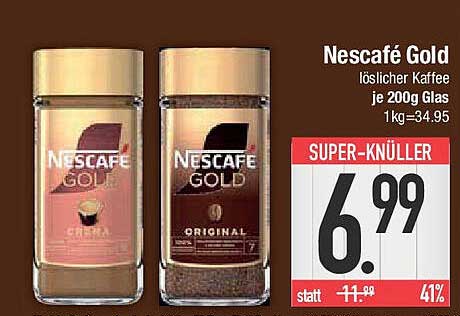 Nescafé Gold löslicher Kaffee je 200g Glas