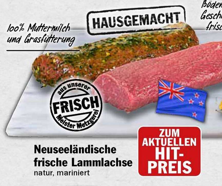 Neuseeländische frische Lammlachse, natur, mariniert