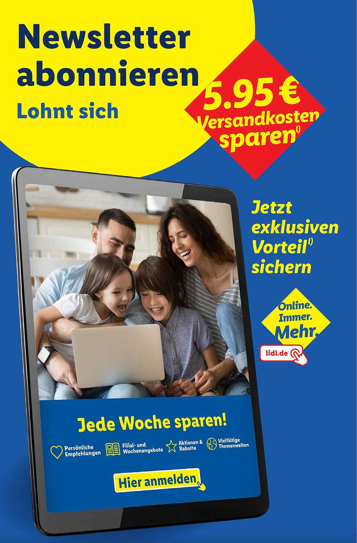 Newsletter abonnieren und 5,95 € Versandkosten sparen!